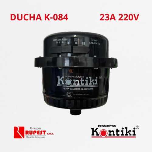 Ducha Eléc. Salón de Belleza, 23A, Selec. Manual 3 Tem, Racor, 220 V, Ref K-084, Marca Kontiki (Bajo Pedido)