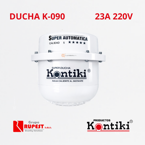 Ducha Eléctrica Tradicional, 23A, Automática, IP44, 220 V, Ref K-090, Marca Kontiki (Bajo Pedido)