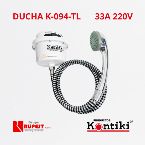 Ducha Eléc. Salón de Belleza, 33A, Selec. Manual 3 Tem, Racor, 220 V, Ref K094-TL, Marca Kontiki (Bajo Pedido)