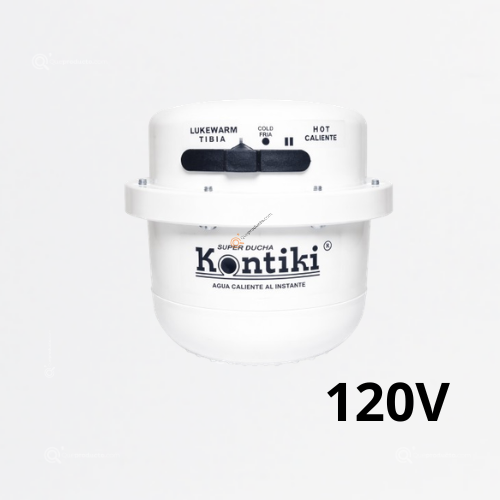Ducha Eléctrica Tradicional, 33A, Selector Manual 3 Temp, IP44, 120 V, Ref K-102, Marca Kontiki (En Stock)