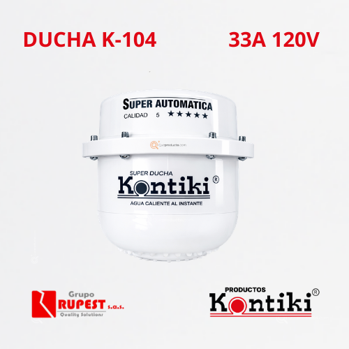 Ducha Eléctrica Tradicional, 33A, Automática, IP44, 120 V, Ref K-104, Marca Kontiki (En Stock)