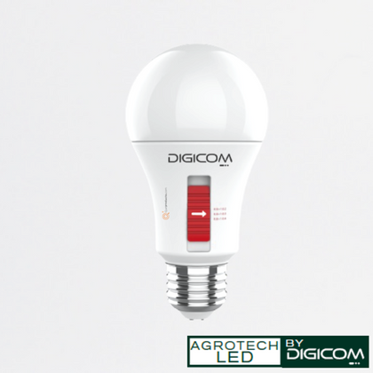 LED Bulbo AGROTECH SMART 9W E27, 120G, 16 umlos/s, IP65, 100-240V, Ref 9wSMART, Marca Digicom (O)