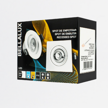 LED Spot MR16 Integrado Redondo 9W, 3000K, 765 lm, 100-240V, Ref 7017882, Bellalux (S)