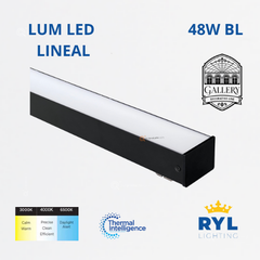 LED Lum Lineal 50W Black, 3CCT, 4320 lm, 110G, 100-240V, Ref YFLLP50BL, Marca Royal Lighting (En Stock)