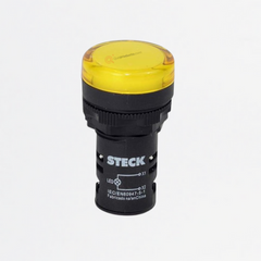 Luz Piloto LED 22mm AMARILLO 220VAC PLASTICO, Ref SLDS2203, Marca Steck (En Stock)