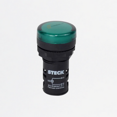 Luz Piloto LED 22mm VERDE 220VAC PLASTICO, Ref SLDS2202, Marca Steck (Bajo Pedido)