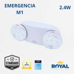 LED Luminaria de emergencia 2.4W, 6500K, 100-240V, Ref M1, Marca Royal Lighting (En Stock) X1 Punto