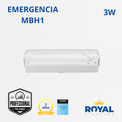 LED Luminaria de emergencia 3W, 6500K, IP65, 100-240V, Ref MBH1, Marca Royal Lighting (En Stock)