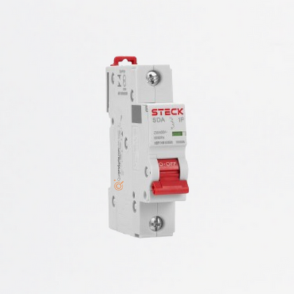 Interruptor Breaker R. DIN Mini TM 20A 1P, Curva C 10kA, Ref SDA61C20, Marca Steck (O)