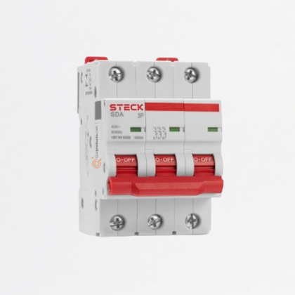 Interruptor Breaker R. DIN Mini TM 63A 3P, Curva C 10kA, Ref SDA63C63, Marca Steck (O)