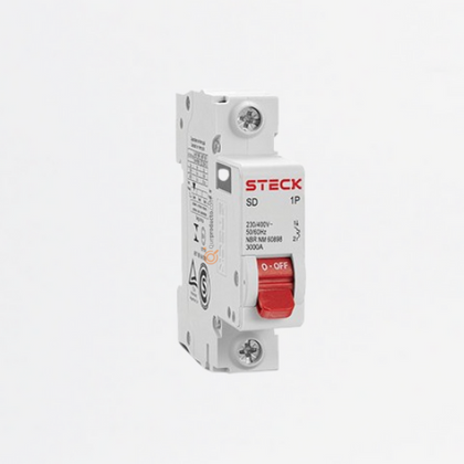 Interruptor Breaker R. DIN Mini TM 2A 1P, Curva C 6kA, Ref SDZD61C02, Marca Steck