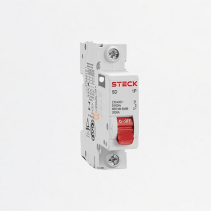 Interruptor Breaker R. DIN Mini TM 40A 1P, Curva C 6kA, Ref SDZD61C40, Marca Steck (S)