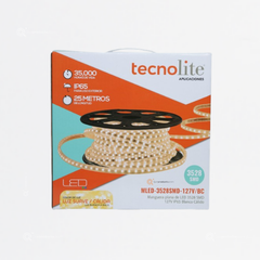 LED cinta Exterior, 150W Rollo x 25mts, 3000K, 127V, Ref MLED-3528SMD-127V/BC, Marca Tecnolite (Bajo Pedido)