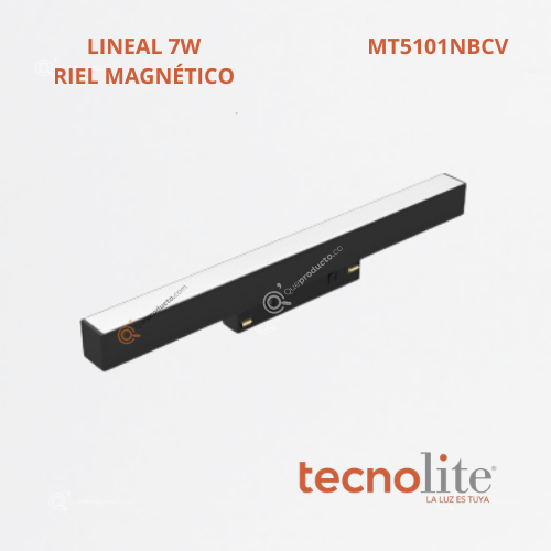 LED Lum Decorativa LINEAL Riel, 7W, 3000k, 300 lm, 48VDC, Ref MT5101NBCV, Marca Construlita (Bajo Pedido)