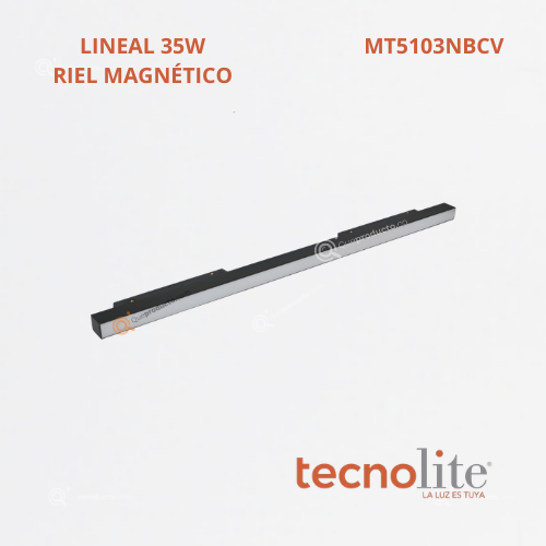LED Lum Decorativa LINEAL Riel, 35W, 3000k, 1300 lm, 48VDC, Ref MT5103NBCV, Marca Construlita (Bajo Pedido)
