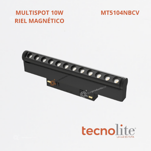 LED Lum Decorativa MULTISPOT Riel, 10W, 3000k, 685 lm, 48VDC, Ref MT5104NBCV, Marca Construlita (Bajo Pedido)