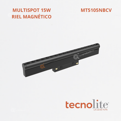 LED Lum Decorativa MULTISPOT Riel, 15W, 3000k, 1200 lm, 48VDC, Ref MT5105NBCV, Marca Construlita (Bajo Pedido)
