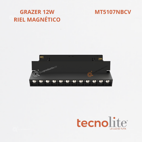 LED Lum Decorativa GRAZER Riel, 12W, 3000k, 851 lm, 48VDC, Ref MT5107NBCV, Marca Construlita (Bajo Pedido)