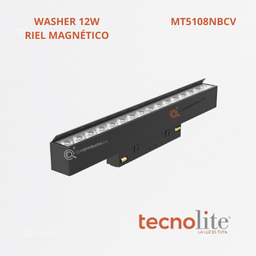 LED Lum Decorativa WASHER Riel, 12W, 3000k, 1050 lm, 48VDC, Ref MT5108NBCV, Marca Construlita (Bajo Pedido)