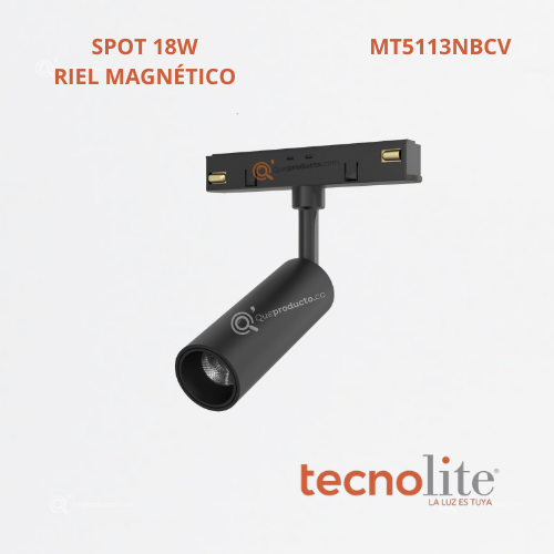 LED Lum Decorativa SPOT Riel, 18W, 3000k, 1600 lm, 48VDC, Ref MT5113NBCV, Marca Construlita (Bajo Pedido)