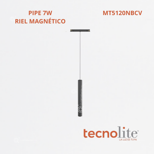 LED Lum Decorativa PIPE Riel, 7W, 3000k, 461 lm, 48VDC, Ref MT5120NBCV, Marca Construlita (Bajo Pedido)