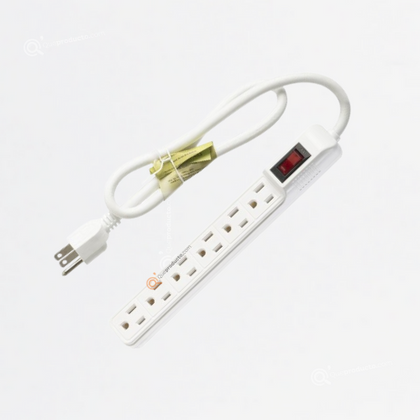 Multitoma Supresora de Picos Blanca, 6 Salidas, 120V, Ref NMNET-7516, Marca Powest (S)