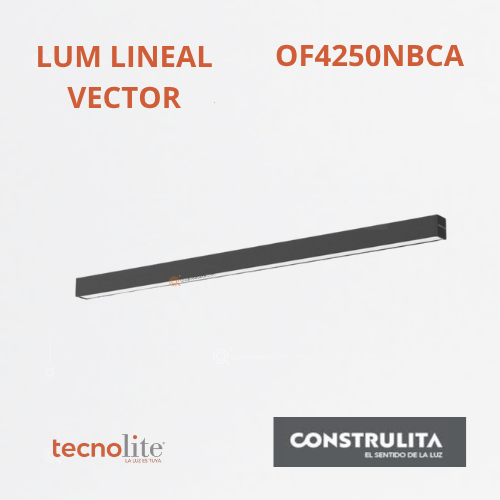 LED Lum Lineal VECTOR, 38W, 3000K, 4000 lm, 100-277V, Ref OF4250NBCA, Marca Construlita (Bajo Pedido)