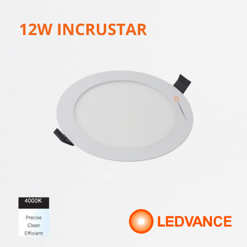 LED Panel redondo 12W Incrustar, 4000k, 960 lm, IRC 80, 110-277V, Ref 7025560 Ledvance-Osram (Bajo Pedido)