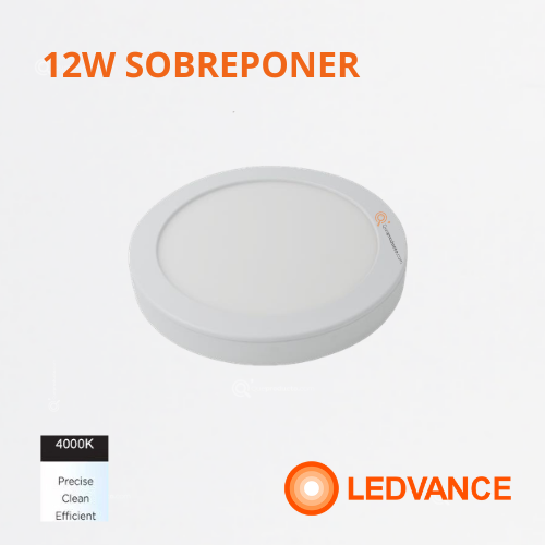 LED Panel redondo 12W Sobreponer, 4000k, 960 lm, IRC 80, 110-277V, Ref 7025669 Ledvance-Osram (Bajo Pedido)
