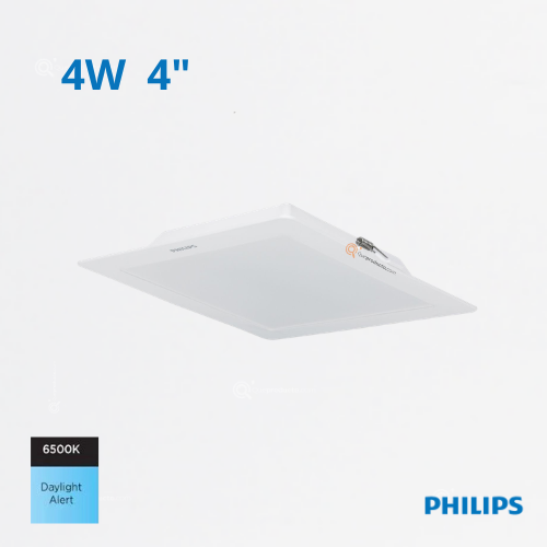 LED Panel Cuadrado DN058B LED4 4W, Incru 4", 6500K, 400 lm, 110-240V, Ref 911401800888, Philips (Bajo Pedido)