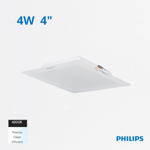 LED Panel Cuadrado DN058B LED4 4W, Incru 4", 4000K, 400 lm, 110-240V, Ref 911401800788, Philips (Bajo Pedido)