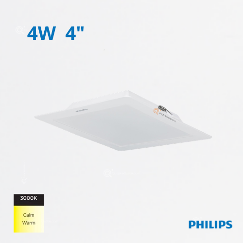 LED Panel Cuadrado DN058B LED4 4W, Incru 4", 3000K, 375 lm, 110-240V, Ref 911401800688, Philips (Bajo Pedido)