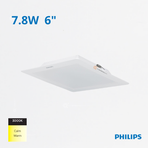 LED Panel Cuadrado DN058B LED9 7.8W, Incru 6", 3000K, 840 lm, 110-240V, Ref 911401801288, Philips (Bajo Pedido)