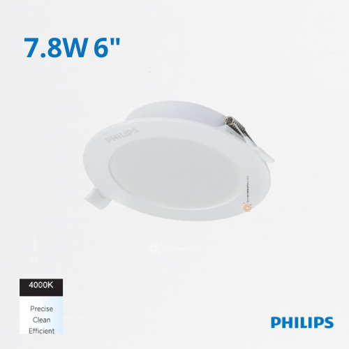 LED Panel Redondo DN058B LED9 7.8W, Incru 6", 4000K, 900 lm, 110-240V, Ref 911401801088, Philips (Bajo Pedido)