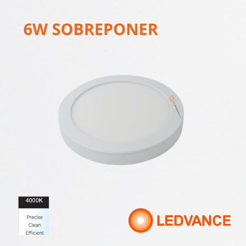 LED Panel redondo 6W Sobreponer, 4000k, 420 lm, IRC 80, 110-277V, Ref 7025666 Ledvance-Osram (Bajo Pedido)