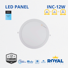LED Panel redondo 12W incrus, 6500k, 900 lm, IRC 80, 120G, 100-240V, Marca Royal Lighting (En Stock) X1 Punto