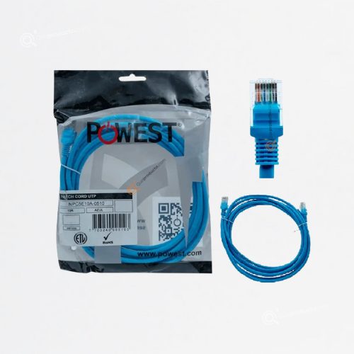 Patch Cord UTP Categoría 6A, Largo 10ft, Azul, Ref NPC6A10AU-4610, Marca Powest (Bajo Pedido)