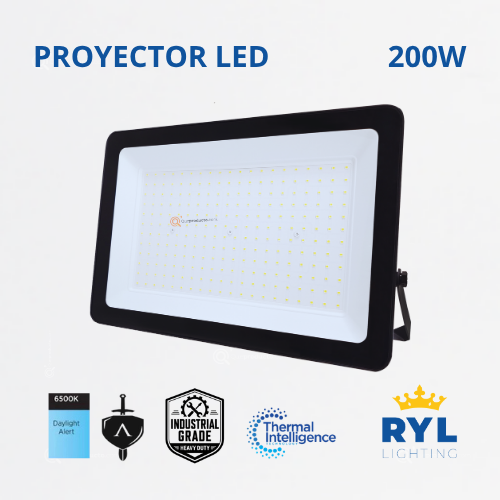 LED Reflector/Proyector 200W, 6500K, 120G, 20000 lm, IP65, 100-270V, Ref YFPNB200, Marca Royal Lighting (En Stock)