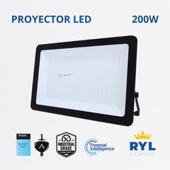 LED Reflector/Proyector 200W, 6500K, 120G, 20000 lm, IP65, 100-270V, Ref YFPNB200, Marca Royal Lighting (En Stock)