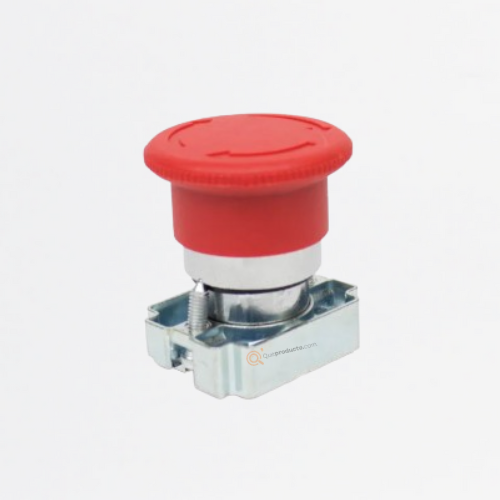 Pulsador Hongo 40mm con Retencion, Montaje 22mm Metalico sin Bloque, Ref SLMFN1R4, Marca Steck (Bajo Pedido)