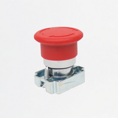 Pulsador Hongo 40mm con Retencion, Montaje 22mm Metalico sin Bloque, Ref SLMFN1R4, Marca Steck (Bajo Pedido)