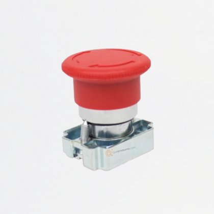 Pulsador Hongo 40mm con Retencion, Montaje 22mm Metalico sin Bloque, Ref SLMFN1R4, Marca Steck (O)