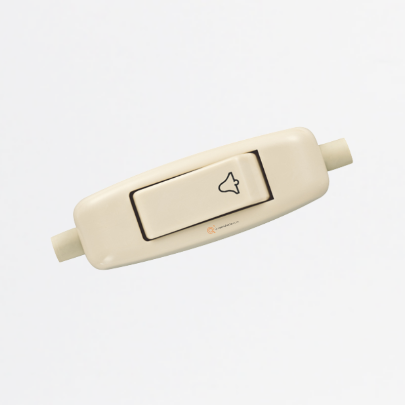 Pulsador de Paso 10A Marfil, 120-220V, Ref 185, Marca EXE (Bajo Pedido)