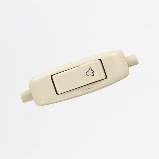 Pulsador de Paso 10A Marfil, 120-220V, Ref 185, Marca EXE (Bajo Pedido)