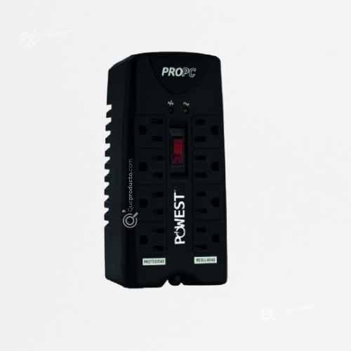 Regulador de Tensión 1000VA, 8 Salidas, 120V, Ref NRPC1000-7312, Marca Powest (En Stock)