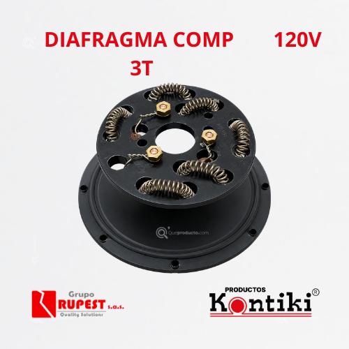 Repuesto Diafragma Completo Ducha 3 Temperaturas 120V (Manual), Ref K-132, Marca Kontiki (Bajo Pedido)