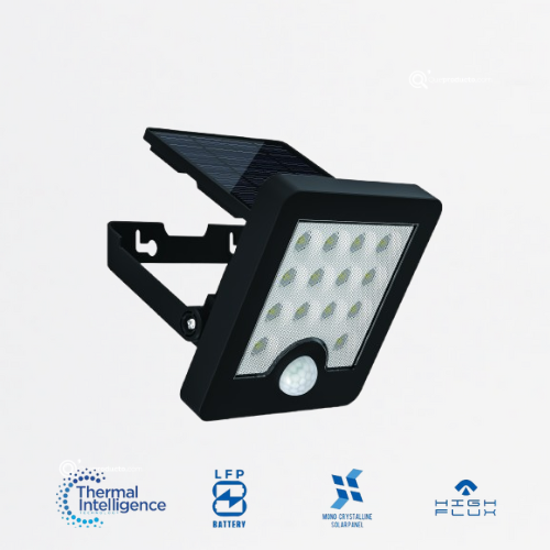 LED Luminaria Negra Deco Solar de Pared RW10, 3000K, IP65, Ref RW10, Marca Royal Lighting (En Stock)