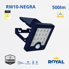 LED Luminaria Negra Deco Solar de Pared RW10, 3000K, IP65, Ref RW10, Marca Royal Lighting (En Stock) X1 Punto