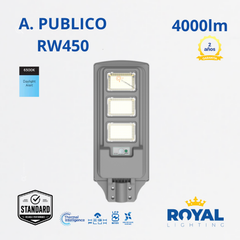 LED Lum Alumbrado Pub. Solar RW450, 110G, 6500K, IP65, Ref RW450, Marca Royal Lighting (En Stock) X1 Punto