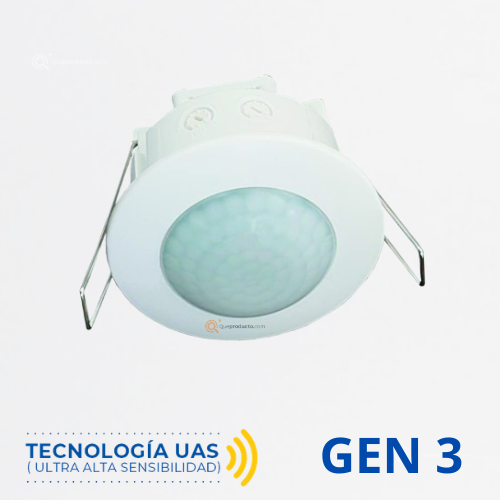 Sensor de Mov Infrarrojo, Incrustar Techo, 360G, 100-240V, Ref S-D1, Marca Royal Lighting (En Stock)